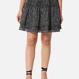 OTIRA Floral Printed Tiered Above Knee Skirt-picture-56