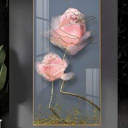 THE NEXT DECOR Floral Elegance Glass Finish Vertical Wall Art-image-88
