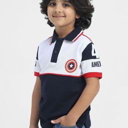 BONKIDS Boys Colourblocked Polo Collar Applique T-shirt-picture-30