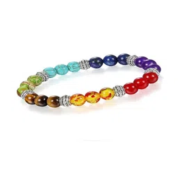 SINDURRI CREATIONS Unisex Citrine & Pyrite Studded Elasticated Bracelet-picture-28