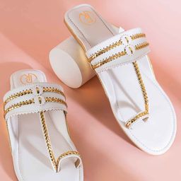 Preet Kaur Women Ethnic One Toe Flats with Bows-45
