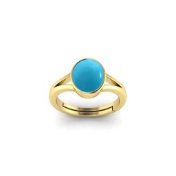Pranjal Gems Unisex 14.25 Ratti Turquoise Gemstone Studded Adjustable Finger Ring-image-58