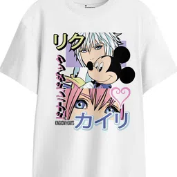 BonOrganik Mickey Mouse Printed Drop-Shoulder Sleeves Oversized Cotton T-shirt-image-66