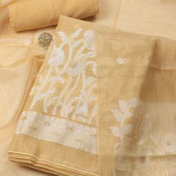 Meena Bazaar Floral Woven Design Zari Unstitched Dress Material-image-86