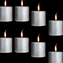 atorakushon Silver-Toned 12 pieces Pillar Candle-0