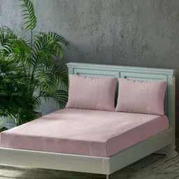 Trance Home Linen Rose 300 TC Cotton Fitted King Bedsheet Set- 1.98 m x 1.82 m-image-14