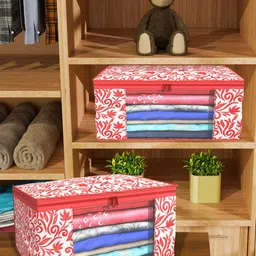 Kuber Industries Red & White 12 Pieces Printed Drawer Organisers-2