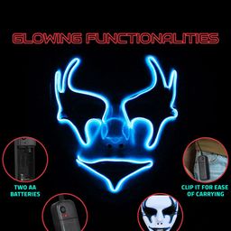 Hookaba Clown Craze LED Face Mask For Halloween Rave Live Concert image 4