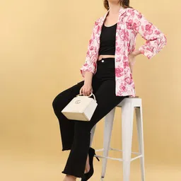Rhe-Ana Women Floral Printed Open Front Jacket-18