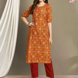 Moda Rapido Women Ethnic Motifs Printed Regular Kurta with Trousers-image-24