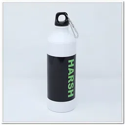 fnp White & Black Aluminium Typography Printed Water Bottle 650 ml-29