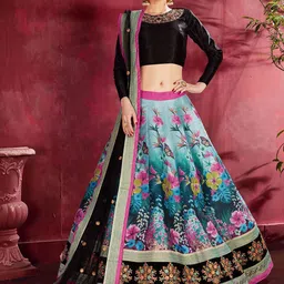 DIVASTRI Sequinned Semi-Stitched Lehenga & Unstitched Blouse With Dupatta-picture-2
