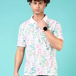 V-Mart Men Printed Polo Collar Pockets T-shirt-picture-43