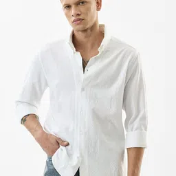 Snitch Men India Slim Fit Textured Button-Down Collar Casual Shirt-image-83