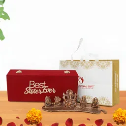 INTERNATIONAL GIFT Coppper Musical Lord Ganesh Ganesh Religious Idol Showpiece-image-40