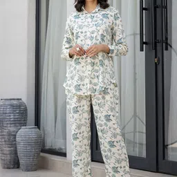 Chandbaali Floral Printed Shirt With Trouser Co-Ords-image-81