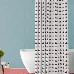 ArtzFolio White & Black Geometric Printed Waterproof Shower Curtain-image-102