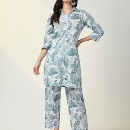 SHOWOFF Floral Printed Kurta with Trouser-image-45