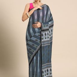 BUTA BUTI Floral Pure Cotton Saree-image-38