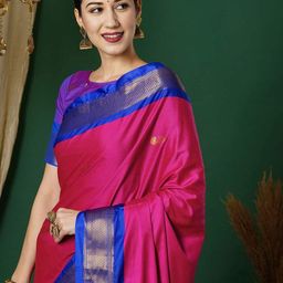 A S CREATION Woven Design Zari Pure Silk Kanjeevaram Saree-image-79
