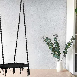Swingzy Black Textured Cotton Hammock Swing-38