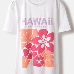 United Colors of Benetton Girls Floral Printed Round Neck Cotton T-shirt-picture-41