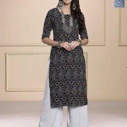 HERE&NOW Selection Of 2 Ethnic Motifs Printed Round Neck Straight Kurta-image-88