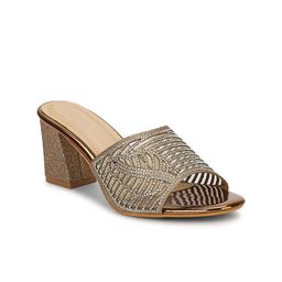 Commander Shoes Embellished Open Toe Block Heels-7