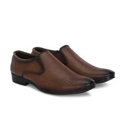 Azzaro Black Men Round Toe Formal Slip-On Shoes-image-49