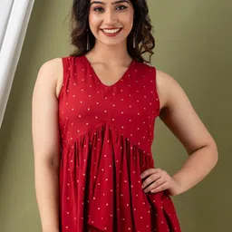 CELEBRAVO Geometric Print Empire Top-picture-28
