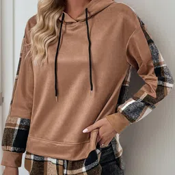 StyleCast x Revolte Women Colourblocked Hooded Sweatshirt-picture-36