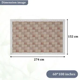 Kuber Industries Brown & White Geometric Printed Waterproof Rectangle 8-Seater Table Cover image 2