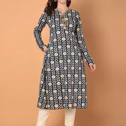 Azira Women Floral Printed V-Neck A-Line Kurta-picture-13