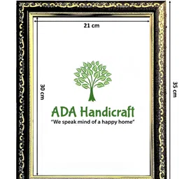 ADA Handicraft Black & Gold-Toned Self Design Wooden Wall Photo Frame-3