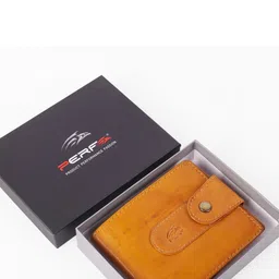 PERF Men Tan Solid Leather Two Fold Wallet-picture-12