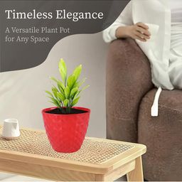 Kuber Industries Red 2 Pieces Diamond Pattern Flower Pots for Garden image 5