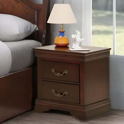 Royaloak Brown Wooden Rectangle Bedside Table-19