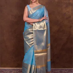 SILKWEAR Woven Design Zari Tissue Kota Saree-picture-37
