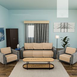 Kuber Industries Brown Checked Cotton Sofa Cover-image-9