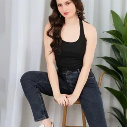 TEEMOODS Halter Neck Cotton Crop Tank Top-picture-18