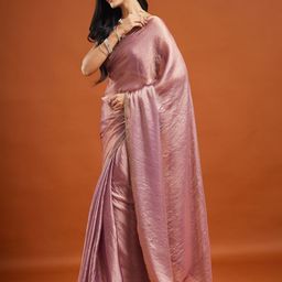 LOROFY Woven Design Beads and Stones Pure Chiffon Saree-picture-30
