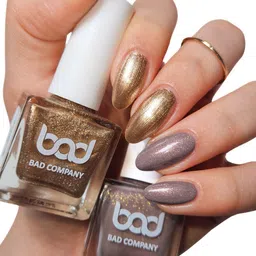 BAD COMPANY Set Of 2 No Toxin Nail Lacquer Glitter Nail Polish- 5 ml Each- Shade- 47- 48-5