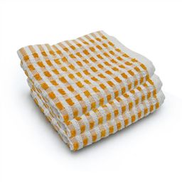 PRAKARTIK Set Of 2 Yellow & White Checked Cotton Kitchen Towels-17