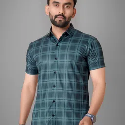 Metronaut Men Regular Fit Spread Collar Checked Elastane Casual Shirt-image-24