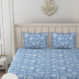 HIDECOR Blue 210 TC Microfiber Superfine King Bedsheets-picture-24