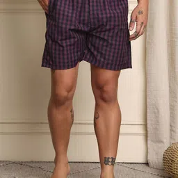 Mast & Harbour Checked Cotton Boxers B08-S-image-1