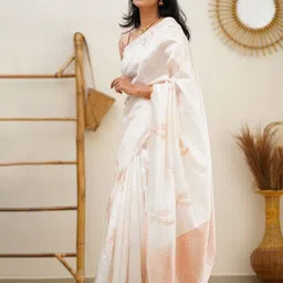 Areca Designer Ethnic Motifs Zari Pure Silk Banarasi Saree-52