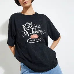 max Women Friends Typography Printed Round Neck Pure Cotton T-shirt-image-41