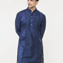 Arihant Rai Sinha Men Solid Patchwork Panel Straight Kurta-picture-15