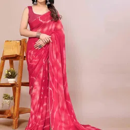 KALINI Tie and Dye Poly Chiffon Saree-picture-7
